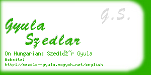 gyula szedlar business card